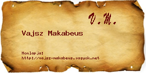 Vajsz Makabeus névjegykártya